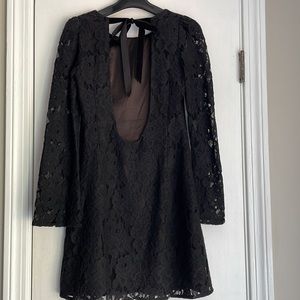 MM COUTURE by Miss Me Black Lace Mini Dress with Open Back XS